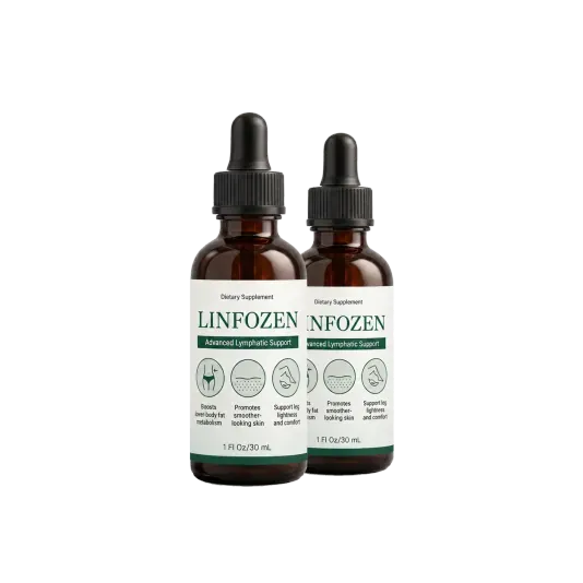 Two bottles of Linfozen Lymphatic Drops